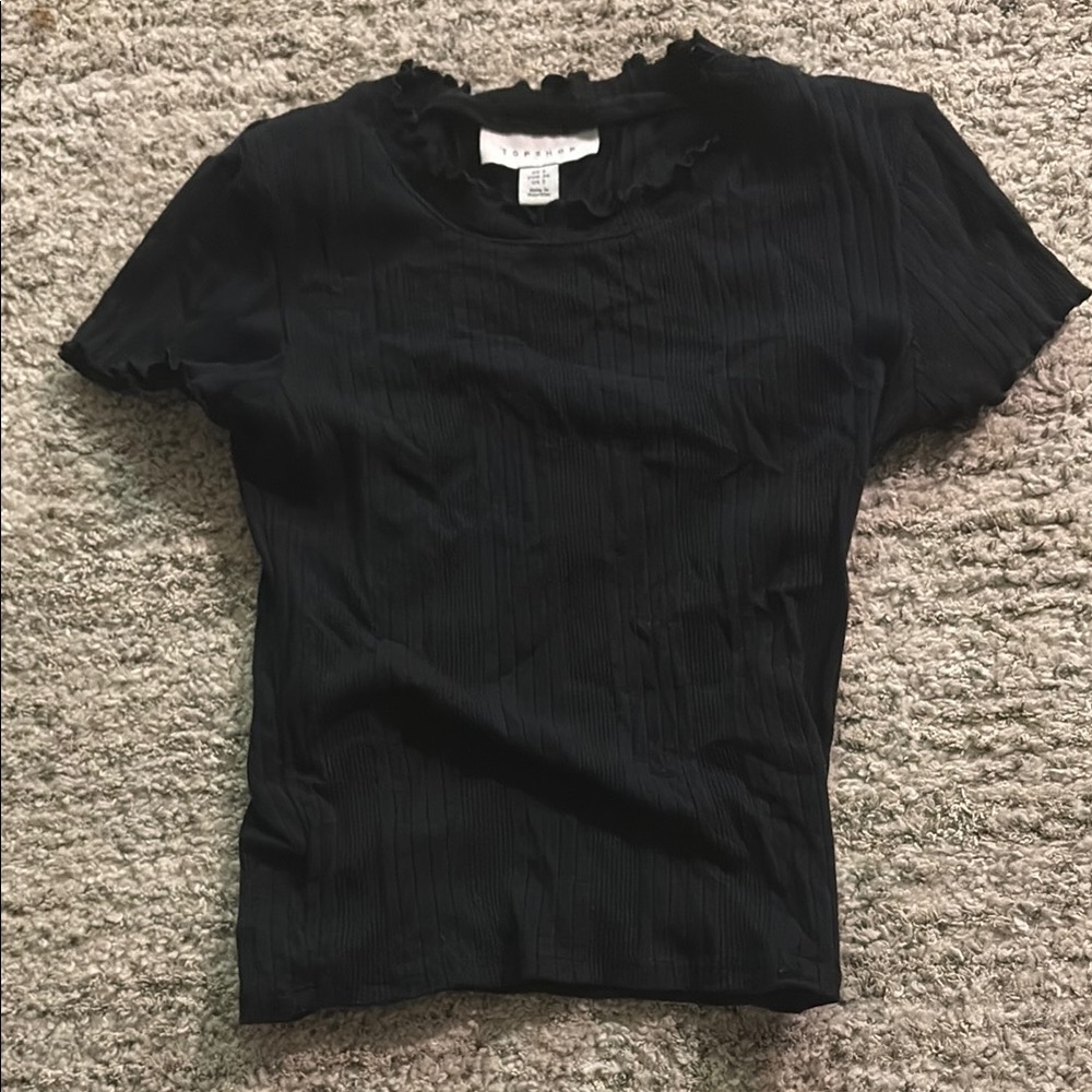 Topshop Black Short Sleeve Tee